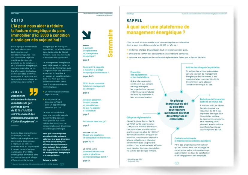Magazine pages on energy management.