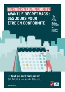 Affiche informative sur la conformité énergétique des bâtiments.